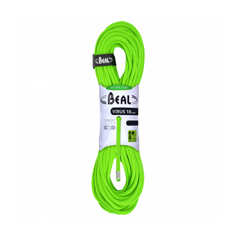 Corde d'escalade à simple Virus 10 mm BéalCorde d'escalade à simple Virus 10mm Longueur 80 mètres BéalBEALCroque Montagne