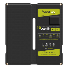 , Chargeur solaire portable PT Flap 16 Sunpower Powertec, POWERTEC, Croque Montagne