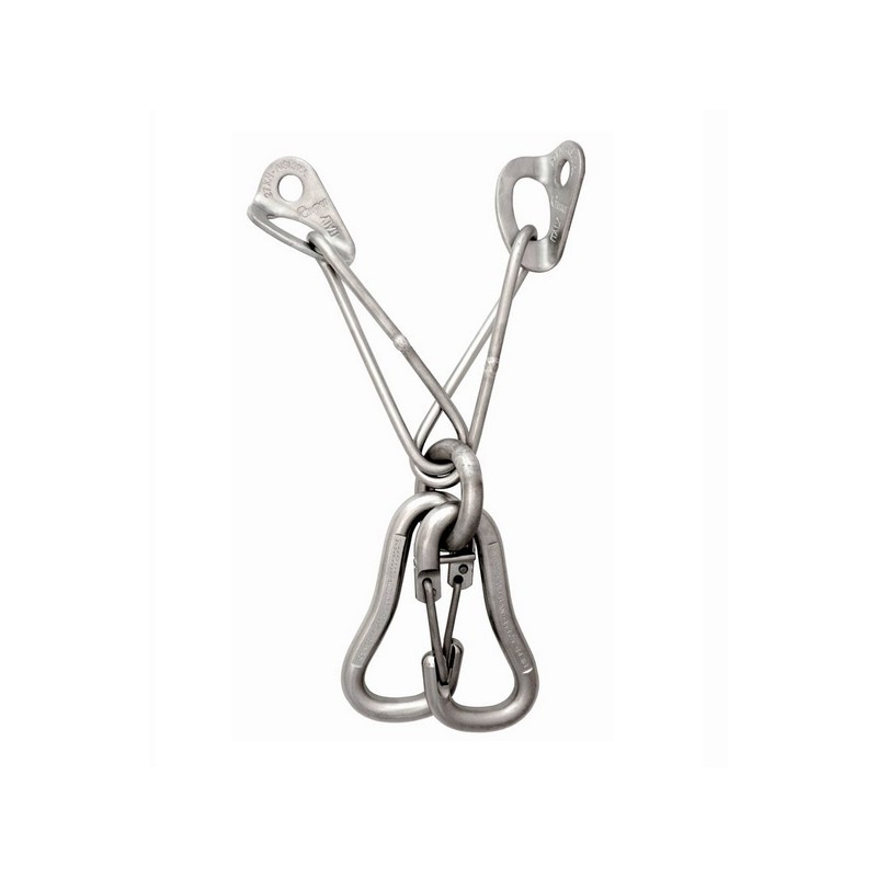 , Chaine de rappel inox avec 2 plaquettes Rock Ø12 et 2 mousquetons R 5000 Raumer, RAUMER CLIMBING, Croque Montagne