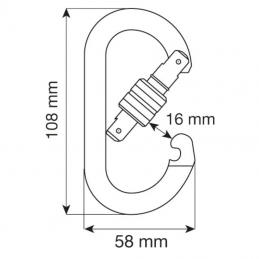 Mousqueton acier Oval Standard Lock 0981E Camp, Mousqueton acier Oval Standard Lock 0981E Camp, CAMP, Croque Montagne