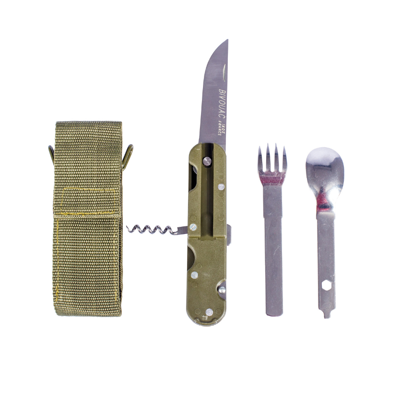 Couteau inox bivouac avec housse Cao Camping, Couteau inox bivouac avec housse Cao Camping, CAO CAMPING, Croque Montagne