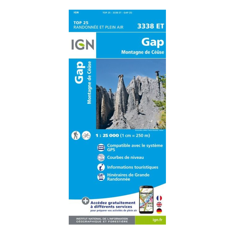 Carte IGN 3338 et Gap montagne de Céüse, Carte IGN 3338 et Gap montagne de Céüse, IGN, Croque Montagne