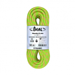 Corde dynamique jumelée Rando 8mm Golden Dry 30m Beal