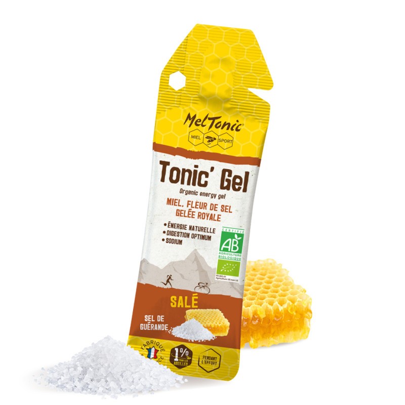 Gel énergétique Salé bio Miel fleur de sel gelée royale Meltonic