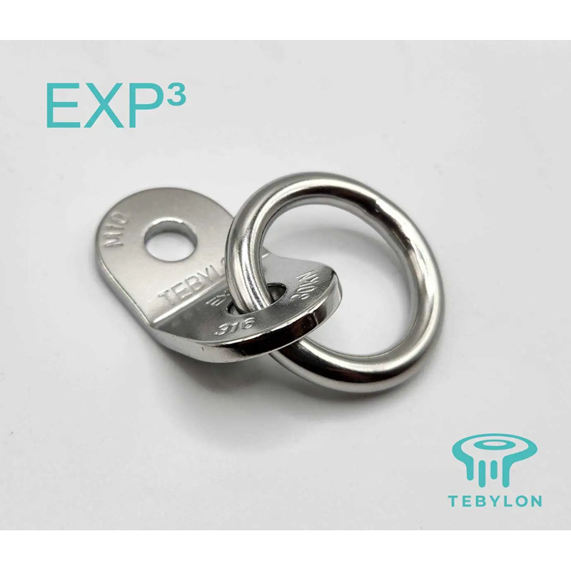 , Plaquette EXP³ inox D10 avec anneau Tebylon, TEBYLON, Croque Montagne