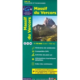 vercors carte ign, Carte vercors topographique IGN TOP 75 Massif du Vercors, IGN, Croque Montagne